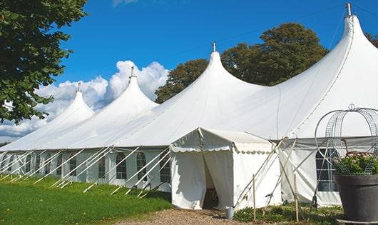 portable toilets arranged for a event, providing quick and easy access for attendees in Deerfield